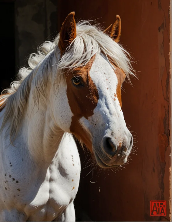 A Hyper-detailed Digital Painting Of A Masculine Male Horse,...