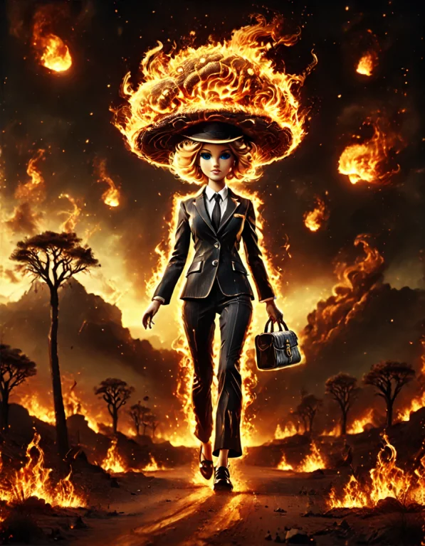 Barbie, In A Business Suit And Porkpie Hat, Walking On A Des...