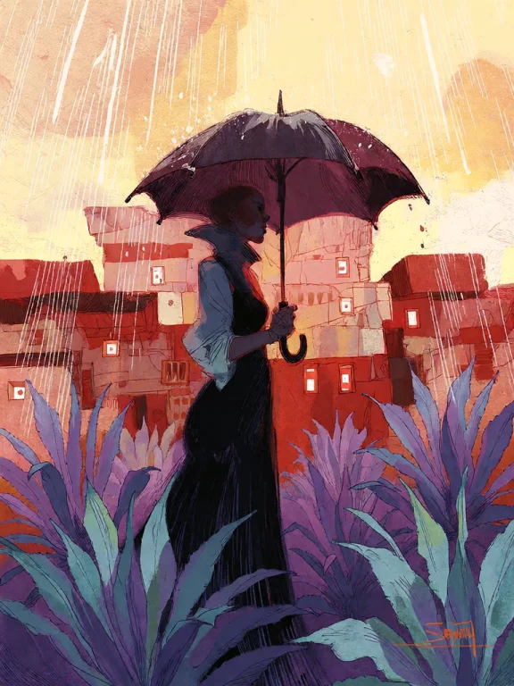 Bradhamel Art Style. A Stylized Illustration Of A Lone Figur...