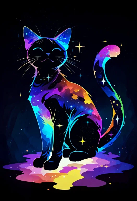 Masterpiece, Best Quality, Simple Illustration, 1cat, Silhou...