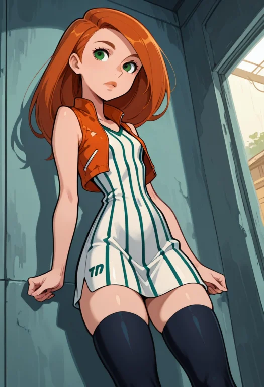 Garage, , , ,, Athletic, ,small Chest,,,, 1girl, Solo, Kposs...
