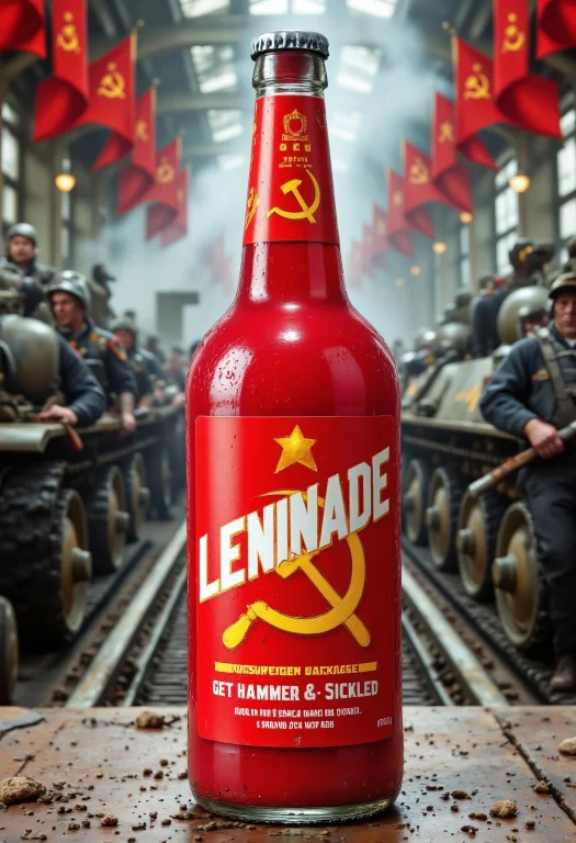 A Satirical Bottle Of Red Lemonade Labeled Leninade, Designe...