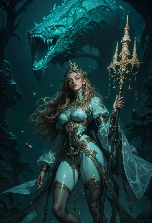 A Witch Of The Deep Sea, Her Translucent, Jellyfish-like Gow...