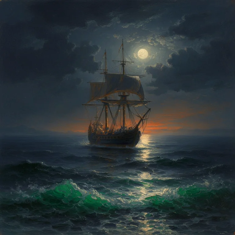 R1280f2aivazovsky The Composition Is A Serene Moonlit Seasca...