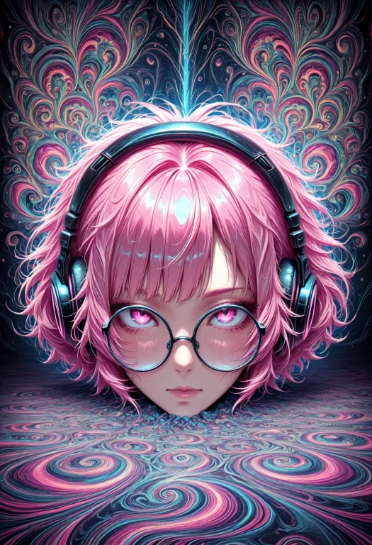 Embeddinglazypos, Psychedelicdream, 1girl, Solo, Head Only,...
