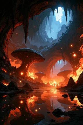 Ta86inkriot, Thin Black Outlines, A Vertical Fantasy Landsca... — Stable Diffusion AI Prompt: ta86_inkriot, thin black outlines, A vertical fantasy landscape illustration of...