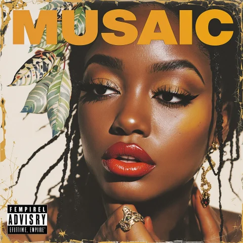 High Quality Design Aesthetics, Light Black Female Rap Artis... — FLUX AI Prompt: high quality design aesthetics, light black female rap artist, 90ies west coast...