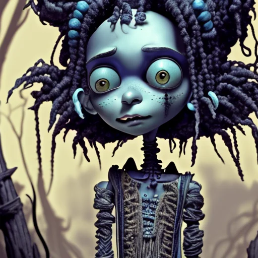 A Close Up Of A Doll With Dreadlocks, A Character Portrait,...