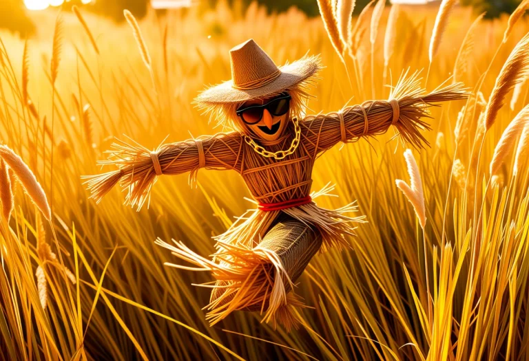 1 Break Dancing Scarecrow, Wearing A Golden Chain, Wearing B...