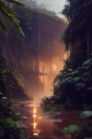 Futuristic Tank In Jungle, Close Up Detailed, Muddy Floor, R... — Stable Diffusion AI Prompt: Futuristic tank in jungle, ((close up)) detailed, muddy floor, rainy weather, di...