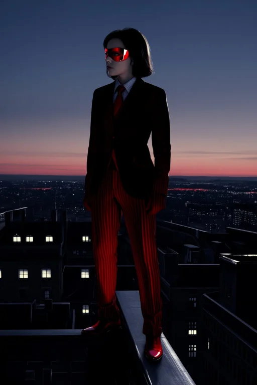 Marinette Ladybug Standing Atop A Paris Rooftop At Twilight,...
