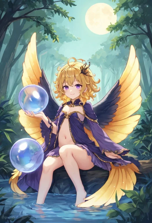 Fairy King, A Chubby Monarch Fairy King Sits On A Water Orb...