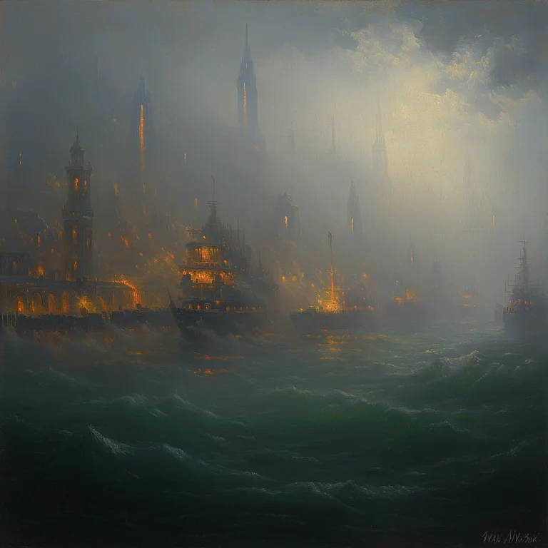 R1536f2daivaz Horizontal Oil Painting, Ivan Aivazovsky Style...