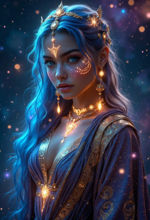 Gorgeous Galactic, A Hyper-realistic Portrait Of A Galactic...