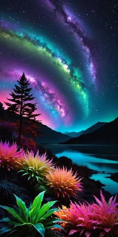 Photography,vibrant Colors0.8, A Fantastic Landscape At Nigh...