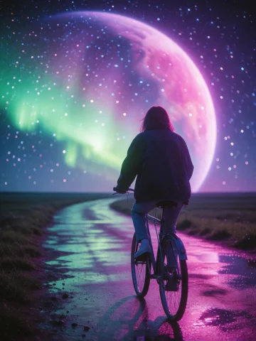 This Digital Artwork Depicts A Surreal, Dream-like Scene. A... — Stable Diffusion AI Prompt: This digital artwork depicts a surreal, dream-like scene. A person, dressed in a...