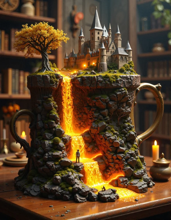 Aidmahyperrealism, A Large, Ancient Mug, Half-hidden Among W...