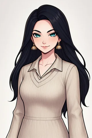 Anjali, Anime Girl, Toon Character, Sharp Eyes, Black Hair,... — Stable Diffusion AI Prompt: anjali, anime girl, toon character, sharp eyes, black hair, detailed face, beaut...