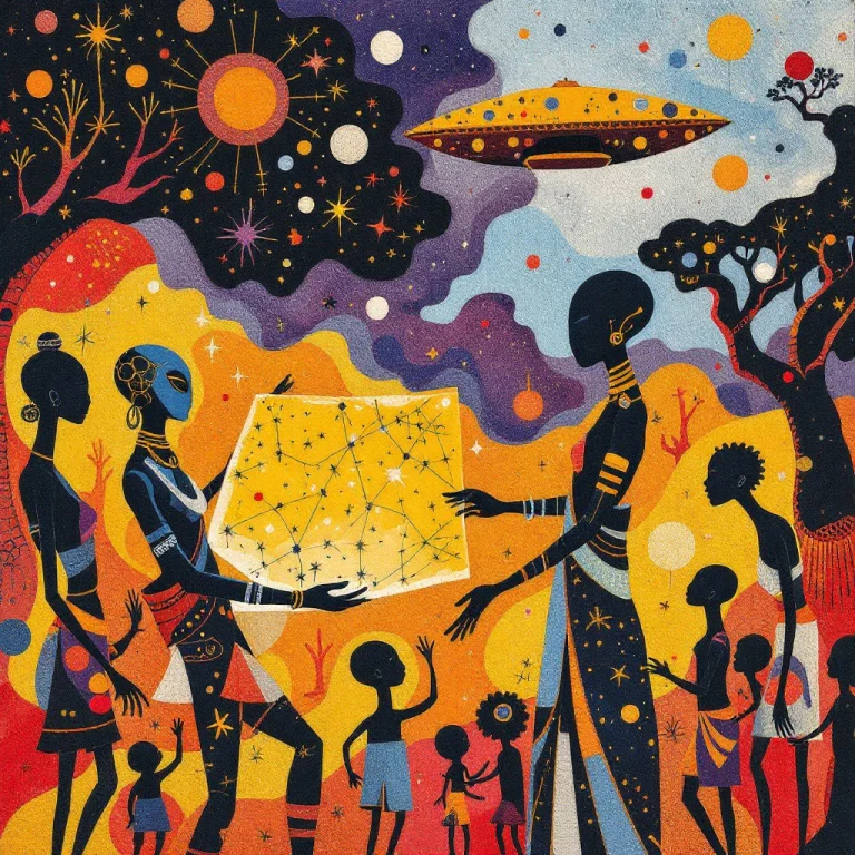 Tribal Ethnic Abstract Organic Indigenous, Elegant Extraterr...