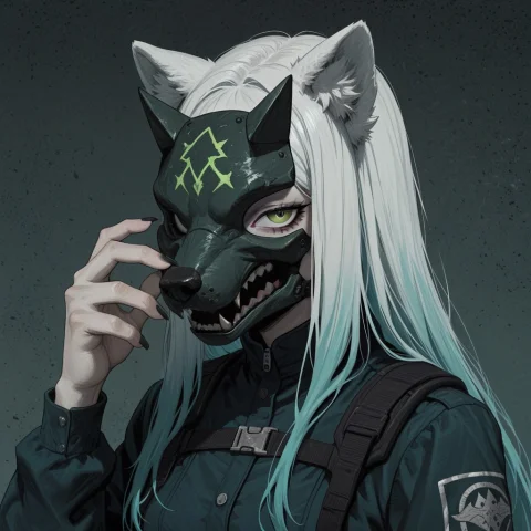 Furry Arctic Fox Female All Hair Pale Azure Hair White Green... — Stable Diffusion AI Prompt: furry Arctic fox (female) (all hair pale azure) (Hair white) (green eyes) (slim...
