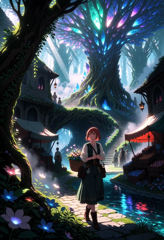 A Dreamy Anime Style Clean Line And Ink Wash Illustration Re...