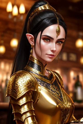 Modelshoot Style, 8k, Portrait Of A Young Elven Woman With B... — Stable Diffusion AI Prompt: modelshoot style, 8k, portrait of a young elven woman with black hair in a ponyt...