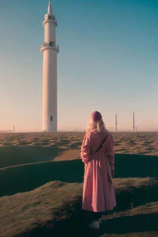Cashier Woman, Minaret, Blond Braids, By Harry Benson, Misa... — Stable Diffusion AI Prompt: cashier woman, minaret, blond braids, by Harry Benson, Misa Ato, by Kilian Eng,...