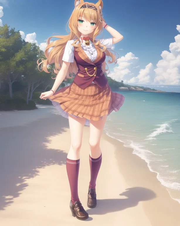 Loraneko-v10.8, Maplehome, 1girl, Solo, Animal Ears, Long Ha...