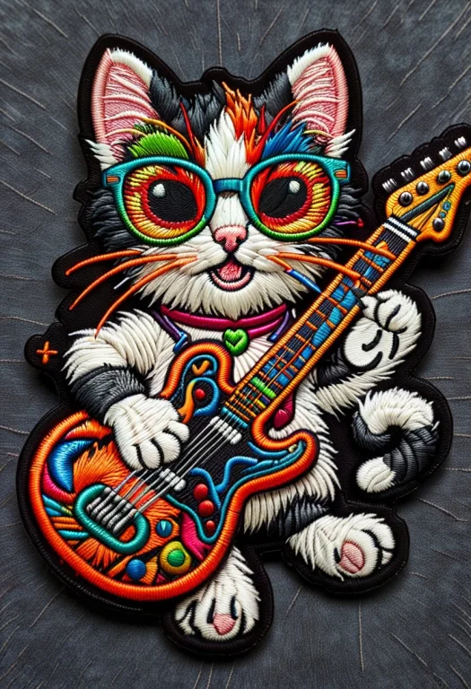 Ral-embroideredpatch, Embroidered Patch Design, Cartoon Cat,...