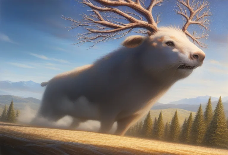 Masterpiece, Best Quality, A Stag Whose Antlers Branch Into...