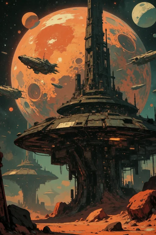 Nature, A Classic Retro Sci-fi Illustration Of A Colossal, D...