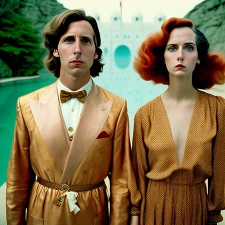 Mdj Style, Wes Anderson Film Still With Beautiful Girl And H...