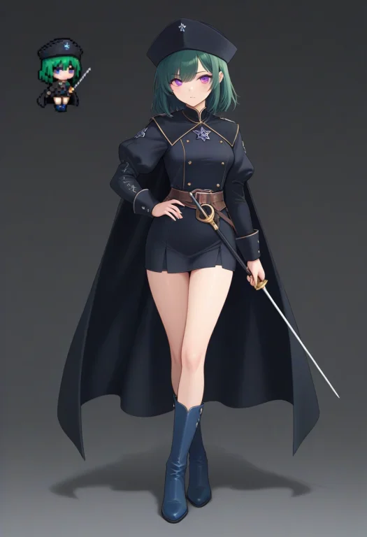 Masterpiece, Best Quality,1girl,rvipentagonfc, Green Hair, P...