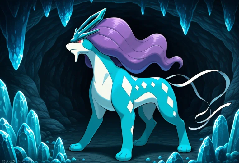 Full Body, Standing, 1male, Suicune, Solo, Pokemon Creature,...