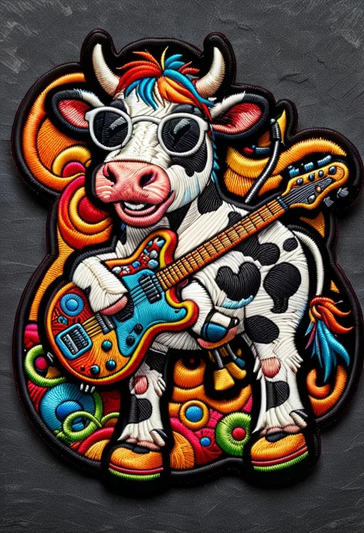 Ral-embroideredpatch, Embroidered Patch Design, Cartoon Cow,...