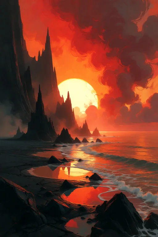 Strangedaal. A Towering Volcanic Coastline At Golden Hour, M...