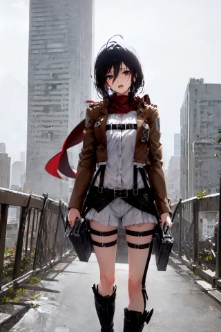 Very Detailed Background, Mikasa Ackerman, Shingeki No Kyoji... — Stable Diffusion AI Prompt: very detailed background, mikasa ackerman, shingeki no kyojin, 1girl, bangs, bel...