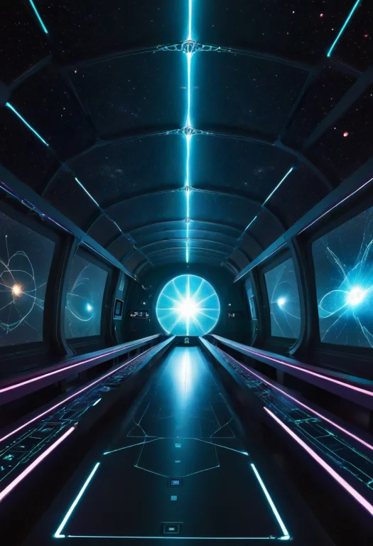 Spacecraft Bridge Through Large Window, Visible Pulsar, Brig...