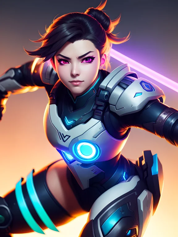 D.va From Overwatch, Sexy, Fanart, Fighting Pose, Amazing De...