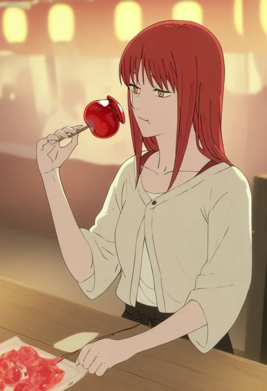 Makima On A Japanese Festival In Casual Clothes And Alone, E...