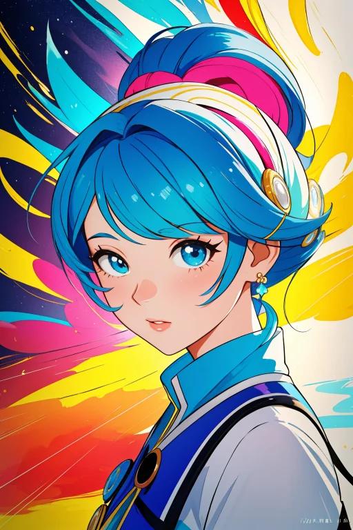 1girl, Lorahoyo0.8, Stylized By Tom Hammick, Vibrant Art, Co...
