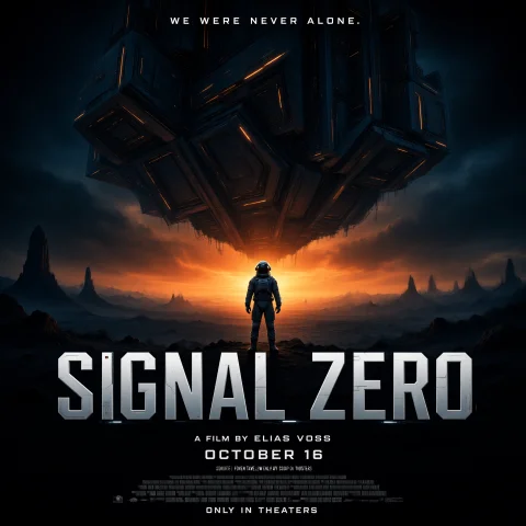 Create A Theatrical Science-fiction Movie Poster Titled Sign... — Stable Diffusion AI Prompt: Create a theatrical science-fiction movie poster titled “SIGNAL ZERO”. Show a lo...