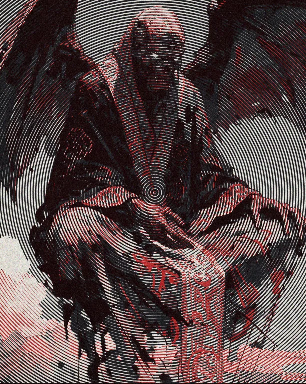 Yfgmooby Style Paint A Demonic Figure With Black Intricately...