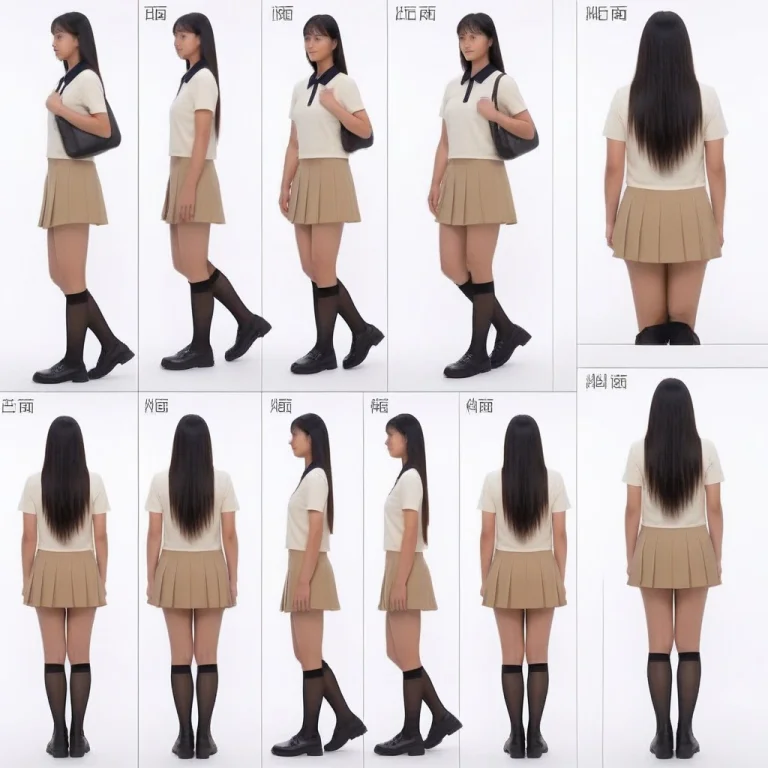 Photo Medium, Skirt, Socks, 1girl, Long Hair, Shirt, Shoes,...