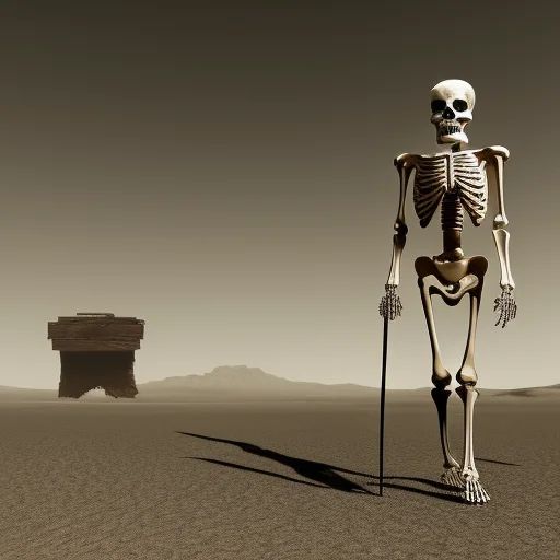 Skeleton, Memento Mori, Desert, Piotr-jablonski
