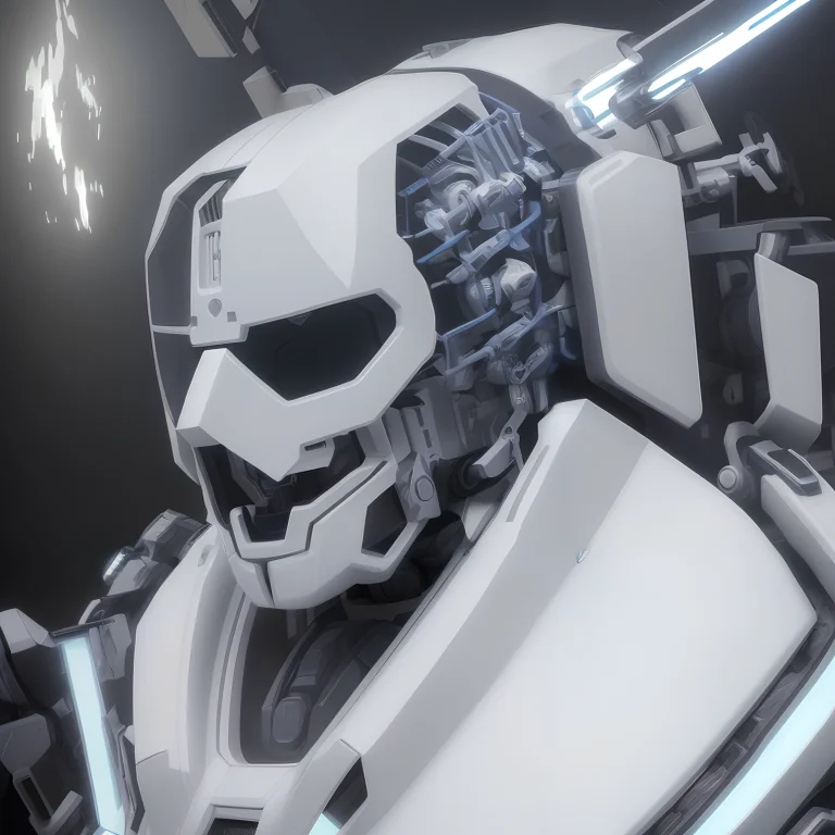 A Skeleton As A Mecha In The Style Of Mverse, Portrait, 3d ,...
