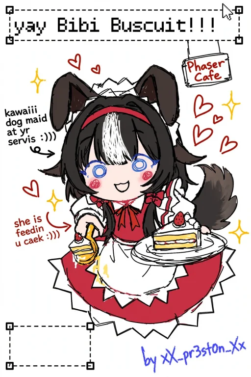 Earnest, Clumsy Ms Paint Fanart Of The Vtuber Character Bibi...
