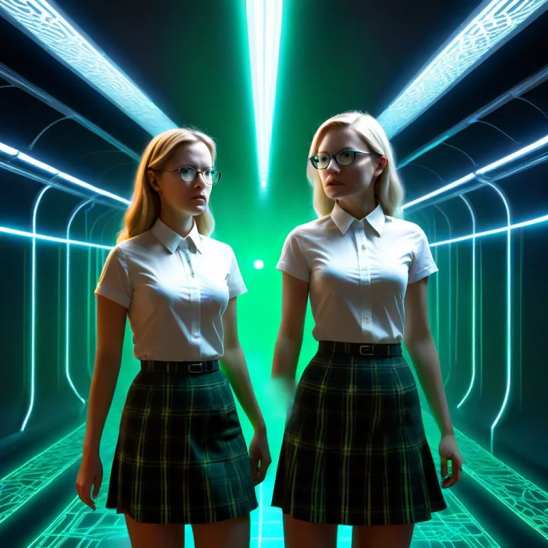 The Gold Is Two Young Women Are Positioned Inside What Appea...