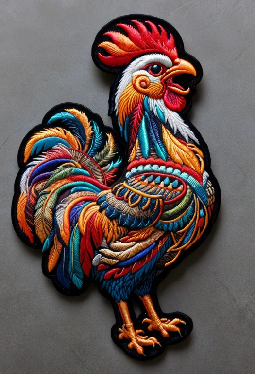 Ral-embroideredpatch Rooster, Stitch Rooster, Rooster Made O...