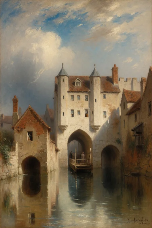 In The Style Of J.m.w. Turner, Saltash With The Waterferry,...